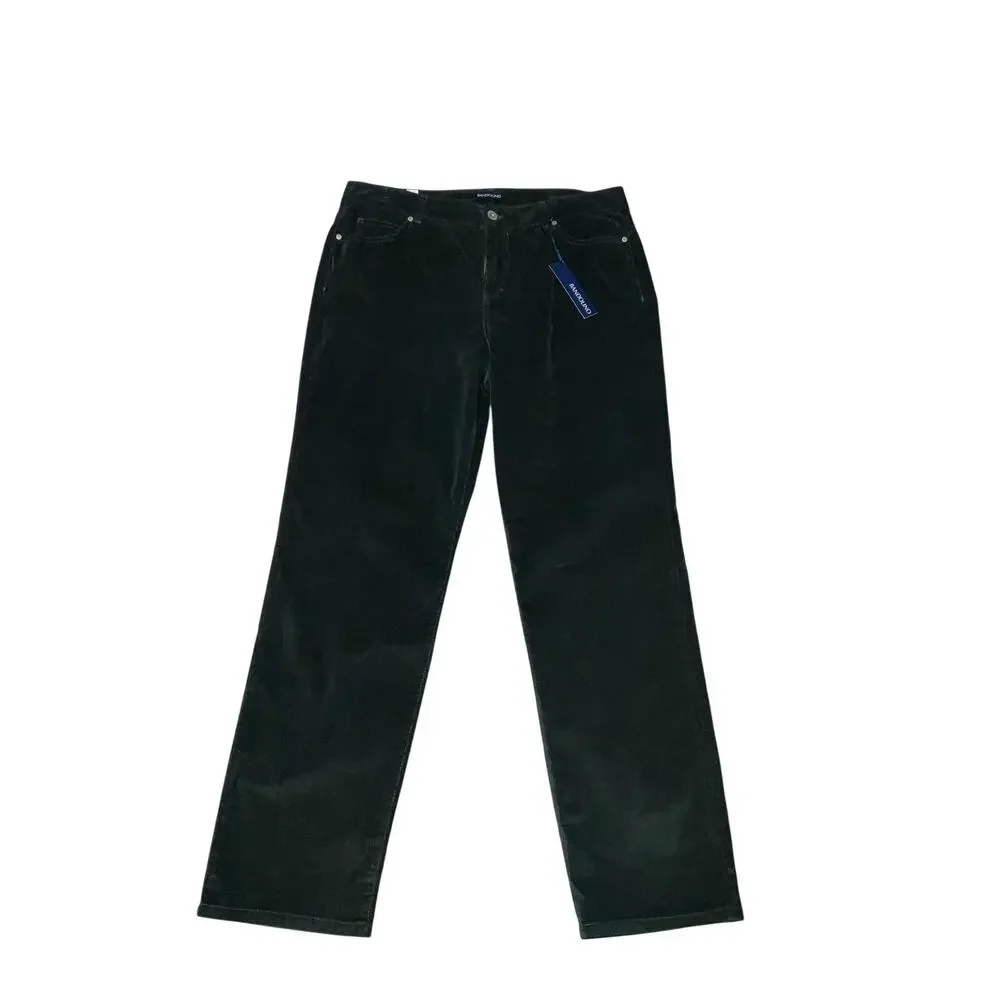 Bandolino Green Courdoy Straight Leg Mandie Pants Size 16